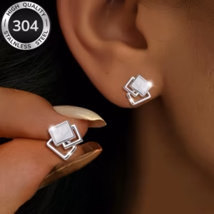 High-Quality Stainless Steel Golden Stud Earrings
